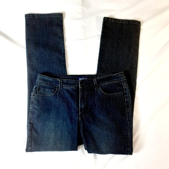 Bandolino Jeans Women 10 Straight Leg Dark Wash Denim Tatyana - Picture 1 of 16